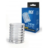 Прозрачная сквозная насадка на пенис с ребрышками - Sex Expert - в Сергиевом Посаде купить с доставкой