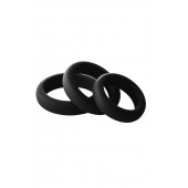 Набор из 3 черных эрекционных колец Smooth Silicone Cockring Pack - Dream Toys - в Сергиевом Посаде купить с доставкой