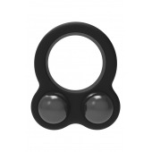 Черное эрекционное кольцо с утяжелителями Cockring Dual Weight - Dream Toys - в Сергиевом Посаде купить с доставкой