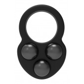 Черное эрекционное кольцо с утяжелителями - Dream Toys - в Сергиевом Посаде купить с доставкой