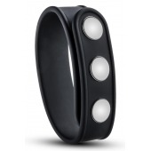 Черное эрекционное кольцо на кнопках - Blush Novelties - в Сергиевом Посаде купить с доставкой