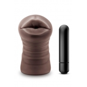 Коричневый мастурбатор-ротик Krystal Vibrating Masturbator - Blush Novelties - в Сергиевом Посаде купить с доставкой