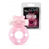 Розовое эрекционное виброкольцо в форме мишки - 1137 - в Сергиевом Посаде купить с доставкой