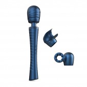 Синий вибромассажёр с насадками Man.wand Edgy - Manwan - в Сергиевом Посаде купить с доставкой