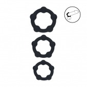 Набор из 3 эрекционных колец Beaded Silicone Cockring Set - Shots Media BV - в Сергиевом Посаде купить с доставкой