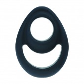 Черное эрекционное кольцо Double Ergo Silicone Cockring - Shots Media BV - в Сергиевом Посаде купить с доставкой