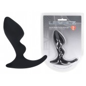 Черная анальная пробка для массажа простаты Double Ripple Silicone Prostate Massager - Shots Media BV - в Сергиевом Посаде купить с доставкой