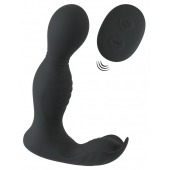 Черная анальная пробка с вибрацией, вращением и пультом ДУ RC Butt Plug with 2 Functions - Orion - в Сергиевом Посаде купить с доставкой