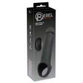 Черная вибронасадка для пениса с хомутом для мошонки и пультом ДУ Remote Controlled Penis Extension - Orion - в Сергиевом Посаде купить с доставкой