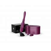 Фиолетовая секс-машина с функцией нагрева, насадками и присоской Sesh - Zalo - купить с доставкой в Сергиевом Посаде