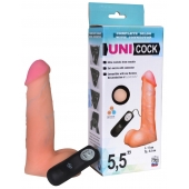 Фаллическая насадка Харнесс UNICOCK 5,5  с вибрацией - 17 см. - LOVETOY (А-Полимер) - купить с доставкой в Сергиевом Посаде