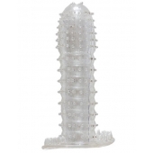 Гелевая прозрачная насадка c шипами - 12 см. - Toyfa Basic - в Сергиевом Посаде купить с доставкой