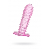 Гелевая розовая насадка с шипами - 12 см. - Toyfa Basic - в Сергиевом Посаде купить с доставкой
