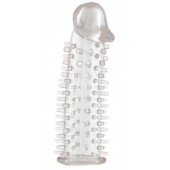 Прозрачная насадка на половой член с закрытой головкой и шипами - 12,5 см. - Toyfa Basic - в Сергиевом Посаде купить с доставкой