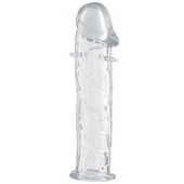 Гладкая прозрачная насадка с усиками под головкой - 12,5 см. - Toyfa Basic - в Сергиевом Посаде купить с доставкой