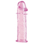 Гладкая розовая насадка с усиками под головкой - 12,5 см. - Toyfa Basic - в Сергиевом Посаде купить с доставкой