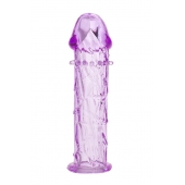 Гладкая фиолетовая насадка с усиками под головкой - 12,5 см. - Toyfa Basic - в Сергиевом Посаде купить с доставкой