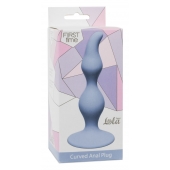 Голубая анальная пробка Curved Anal Plug Blue - 12,5 см. - Lola Games