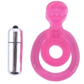 Розовая вибронасадка со стимулятор клитора   Язычок - Toyfa Basic - в Сергиевом Посаде купить с доставкой