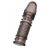 Дымчатая закрытая насадка ToyFa XLover с чешуйками и пупырышками - 13,5 см. - ToyFa - в Сергиевом Посаде купить с доставкой