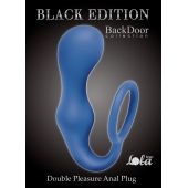 Синее эрекционное кольцо с анальной пробкой Double Pleasure Anal Plug - Lola Games - в Сергиевом Посаде купить с доставкой