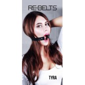 Чёрный кожаный чокер-кляп Tyra Black - Rebelts - купить с доставкой в Сергиевом Посаде