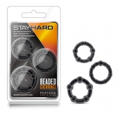 Набор из 3 чёрных эрекционных колец Stay Hard Beaded Cockrings - Blush Novelties - в Сергиевом Посаде купить с доставкой