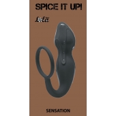 Серое эрекционное кольцо Sensation с анальным стимулятором - Lola Games - в Сергиевом Посаде купить с доставкой