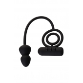 Чёрное эрекционное кольцо с вибропулькой и анальным хвостом - Erotist Adult Toys - в Сергиевом Посаде купить с доставкой