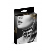 Чёрный тройной чокер с большим кольцом - Bijoux Pour Toi - купить с доставкой в Сергиевом Посаде