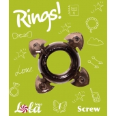Чёрное эрекционное кольцо Rings Screw - Lola Games - в Сергиевом Посаде купить с доставкой