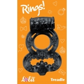 Чёрное эрекционное кольцо Rings Treadle с подхватом - Lola Games - в Сергиевом Посаде купить с доставкой