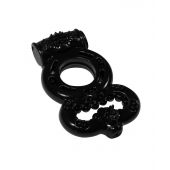 Чёрное эрекционное кольцо Rings Treadle с подхватом - Lola Games - в Сергиевом Посаде купить с доставкой