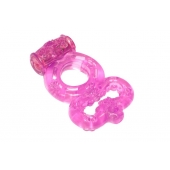 Розовое эрекционное кольцо Rings Treadle с подхватом - Lola Games - в Сергиевом Посаде купить с доставкой