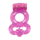 Розовое эрекционное кольцо Rings Treadle с подхватом - Lola Games - в Сергиевом Посаде купить с доставкой