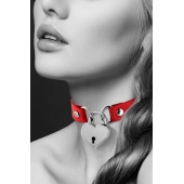 Красный чокер с замком в форме сердца - Bijoux Pour Toi - купить с доставкой в Сергиевом Посаде