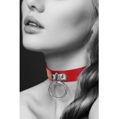 Красный узенький чокер с кольцом - Bijoux Pour Toi - купить с доставкой в Сергиевом Посаде