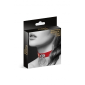 Красный узенький чокер с кольцом - Bijoux Pour Toi - купить с доставкой в Сергиевом Посаде