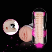 Мастурбатор-вагина Sex In A Can Vibra Vagina Tunnel - Lovetoy - в Сергиевом Посаде купить с доставкой