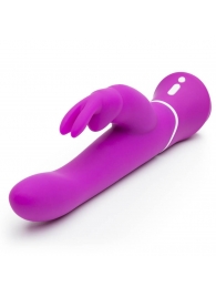 Лиловый вибратор-кролик Curve Rechargeable Rabbit Vibrator - 25,4 см. - Happy Rabbit