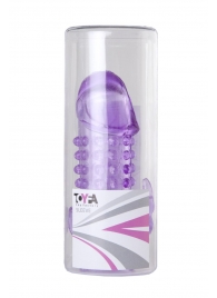 Закрытая фиолетовая насадка с 2 отростками - 13 см. - Toyfa Basic - в Сергиевом Посаде купить с доставкой