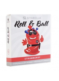 Стимулирующий презерватив-насадка Roll   Ball Strawberry - Sitabella - купить с доставкой в Сергиевом Посаде