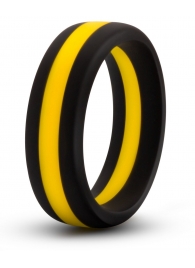 Черно-желтое силиконовое эрекционное кольцо Silicone Go Pro Cock Ring - Blush Novelties - в Сергиевом Посаде купить с доставкой