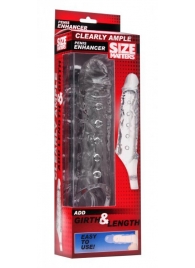 Прозразная закрытая насадка на пенис с поддержкой мошонки Clearly Ample Penis Enhancer - 22 см. - XR Brands - в Сергиевом Посаде купить с доставкой