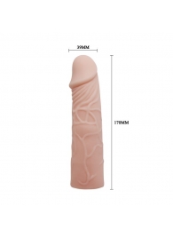 Закрытая телесная насадка-фаллос - 17 см. - Sex Expert - в Сергиевом Посаде купить с доставкой