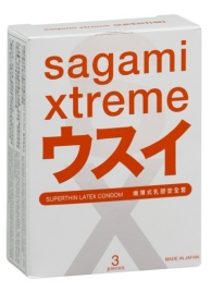 Ультратонкие презервативы Sagami Xtreme SUPERTHIN - 3 шт. - Sagami - купить с доставкой в Сергиевом Посаде