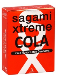 Ароматизированные презервативы Sagami Xtreme COLA - 3 шт. - Sagami - купить с доставкой в Сергиевом Посаде