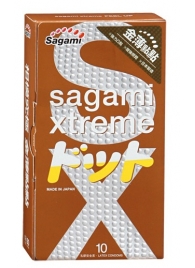 Презервативы Sagami Xtreme FEEL UP с точечной текстурой и линиями прилегания - 10 шт. - Sagami - купить с доставкой в Сергиевом Посаде