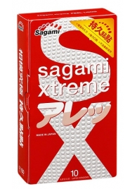 Утолщенные презервативы Sagami Xtreme Feel Long с точками - 10 шт. - Sagami - купить с доставкой в Сергиевом Посаде