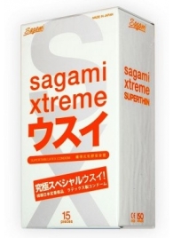 Ультратонкие презервативы Sagami Xtreme SUPERTHIN - 15 шт. - Sagami - купить с доставкой в Сергиевом Посаде